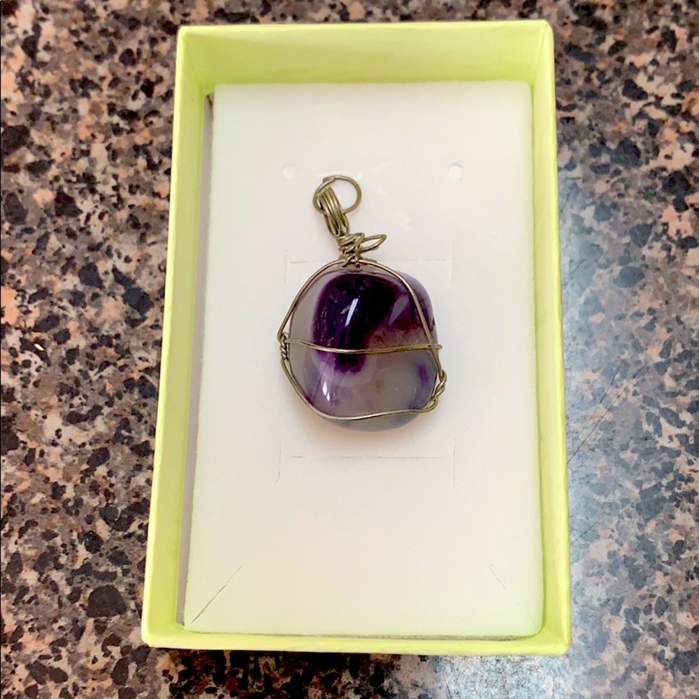 Purple rock pendant